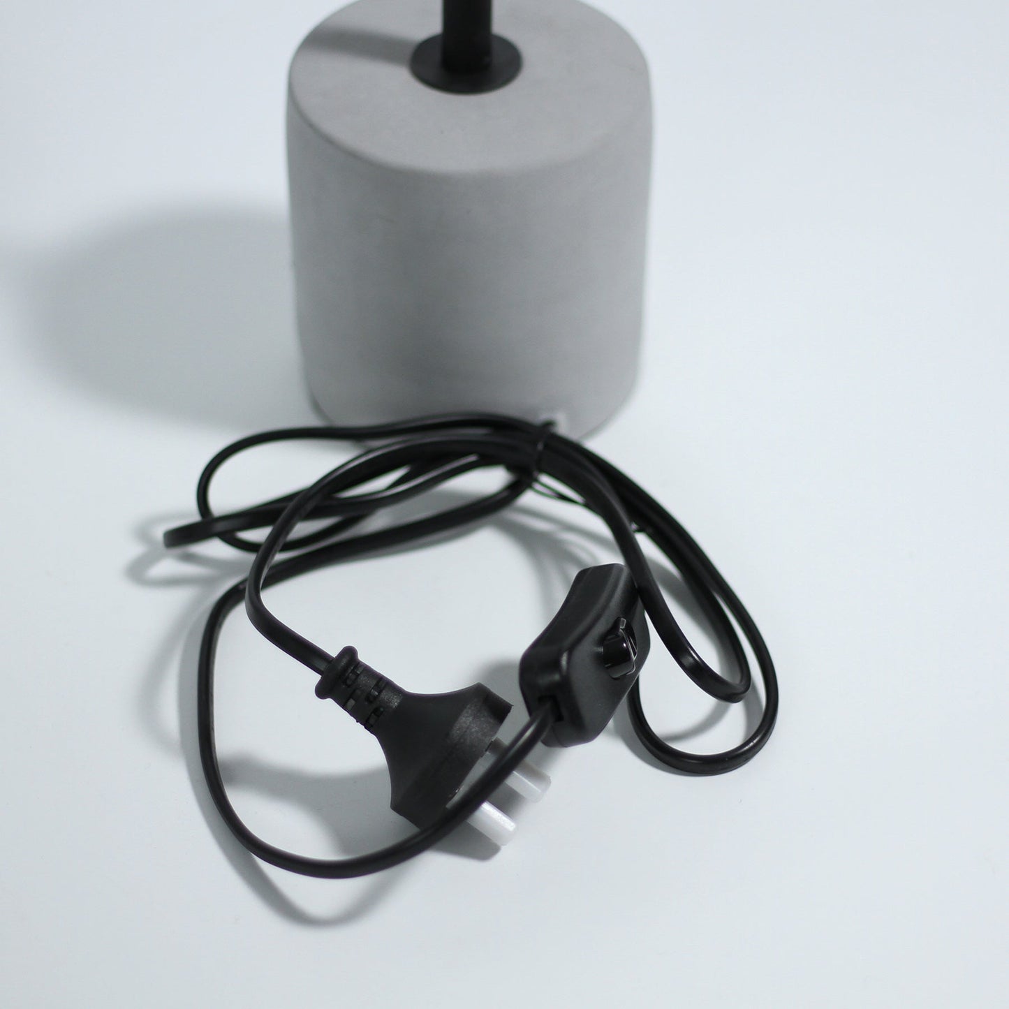 Jerome Table Lamp 44cm Grey Concrete Base Fabric Shade On/Off Switch