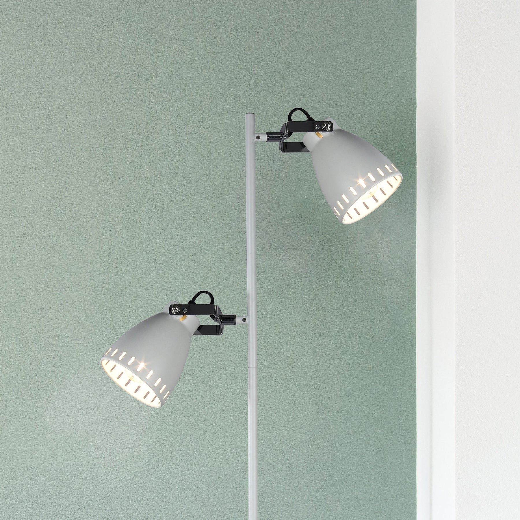 Audrey Floor Lamp - White, 1580mm Tall, Adjustable Dual Light, Metal - SuperSaverAU - view 2