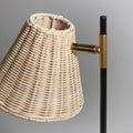 Yvette Rattan Floor Lamp, Black Natural Rattan, H1590mm, E27, 60W Max - SuperSaverAU - view 3
