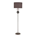 Murano Floor Lamp – Pewter Glass Orbs with Fabric Shade, E27