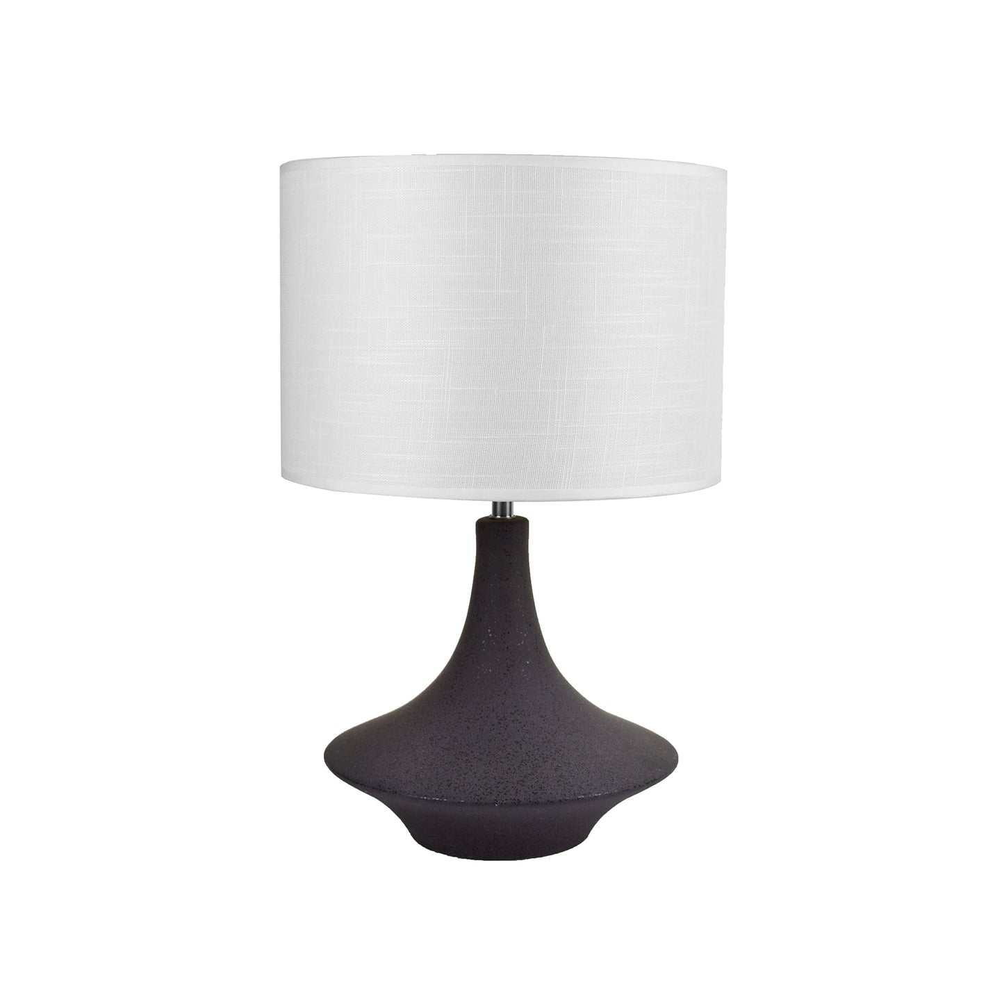 Symfonisk Desk Lamp - Small, Black Ceramic Base, White Fabric Shade, Modern Design