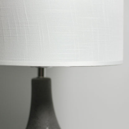 Symfonisk Desk Lamp - Small, Black Ceramic Base, White Fabric Shade, Modern Design