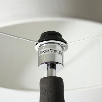 Symfonisk Desk Lamp - Small, Black Ceramic Base, White Fabric Shade, Modern Design