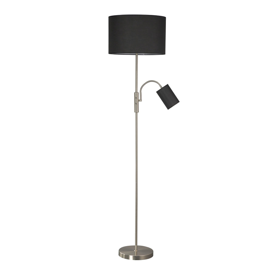 Lexi Lighting Cylinya Mother & Child Floor Lamp with Dual Fabric Shades - Black