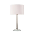Cosima Table Lamp – Clear Glass Base with White Fabric Shade, E27