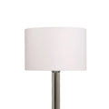 Cosima Table Lamp – Clear Glass Base with White Fabric Shade, E27