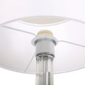 Cosima Table Lamp – Clear Glass Base with White Fabric Shade, E27