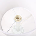 Cosima Table Lamp – Clear Glass Base with White Fabric Shade, E27