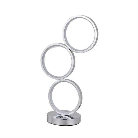 Iva LED Touch Table Lamp – Chrome 44cm, 18W Circular Light Design