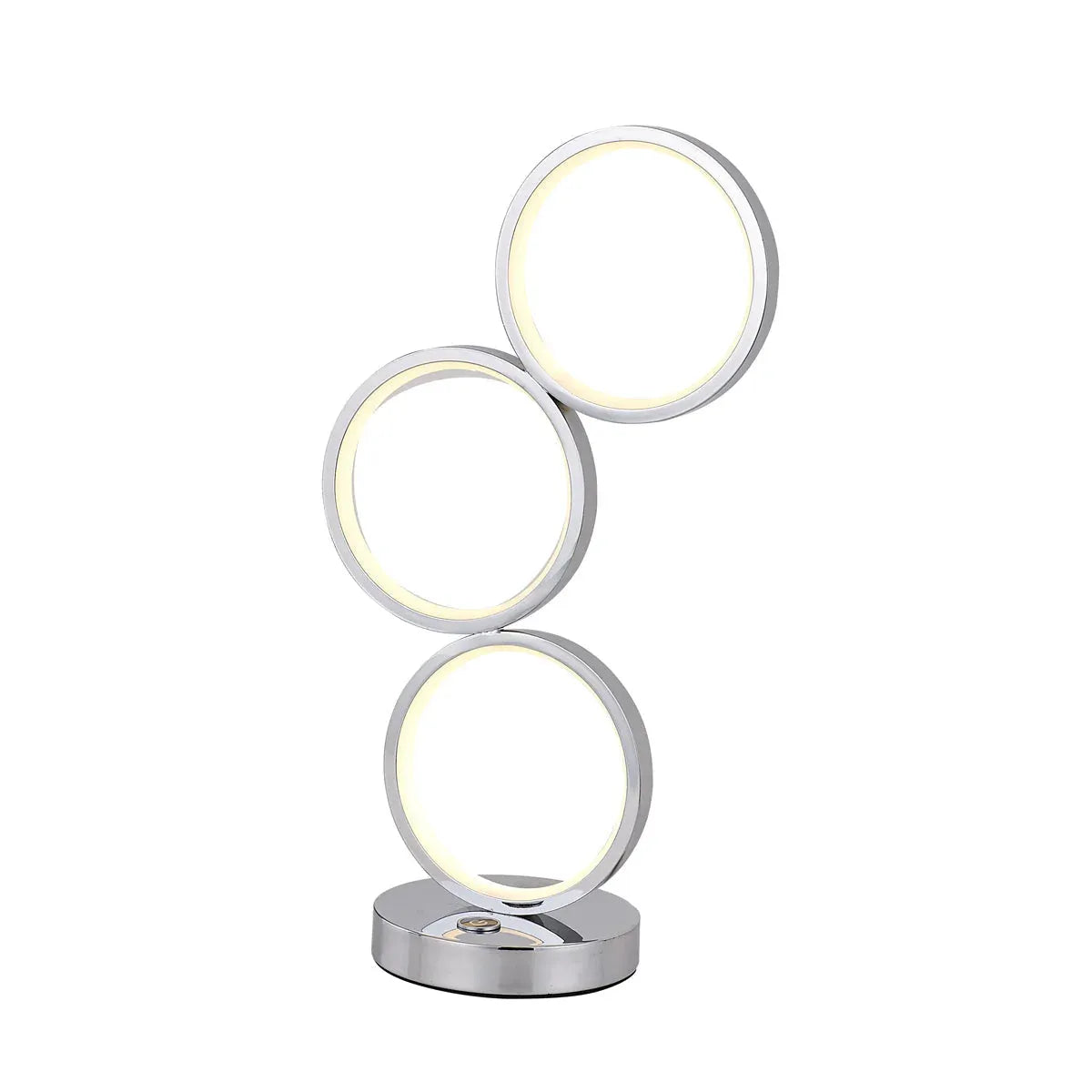 Iva LED Touch Table Lamp – Chrome 44cm, 18W Circular Light Design