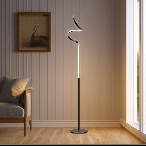 Chipper LED Floor Lamp – Black 145cm, 10W with On-Cord Switch