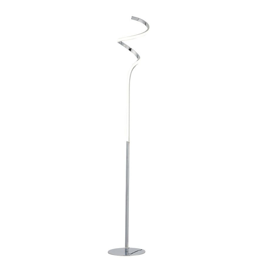 Chipper LED Floor Lamp – Chrome 145cm, 10W with On-Cord Switch