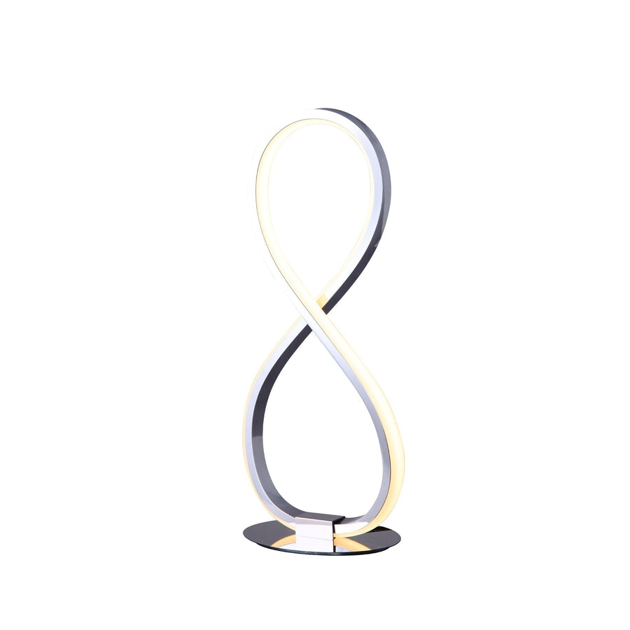 Infinite LED Table Lamp – Chrome Metal Base 36cm, 560lm