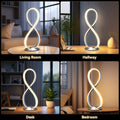Infinite LED Table Lamp – Chrome Metal Base 36cm, 560lm