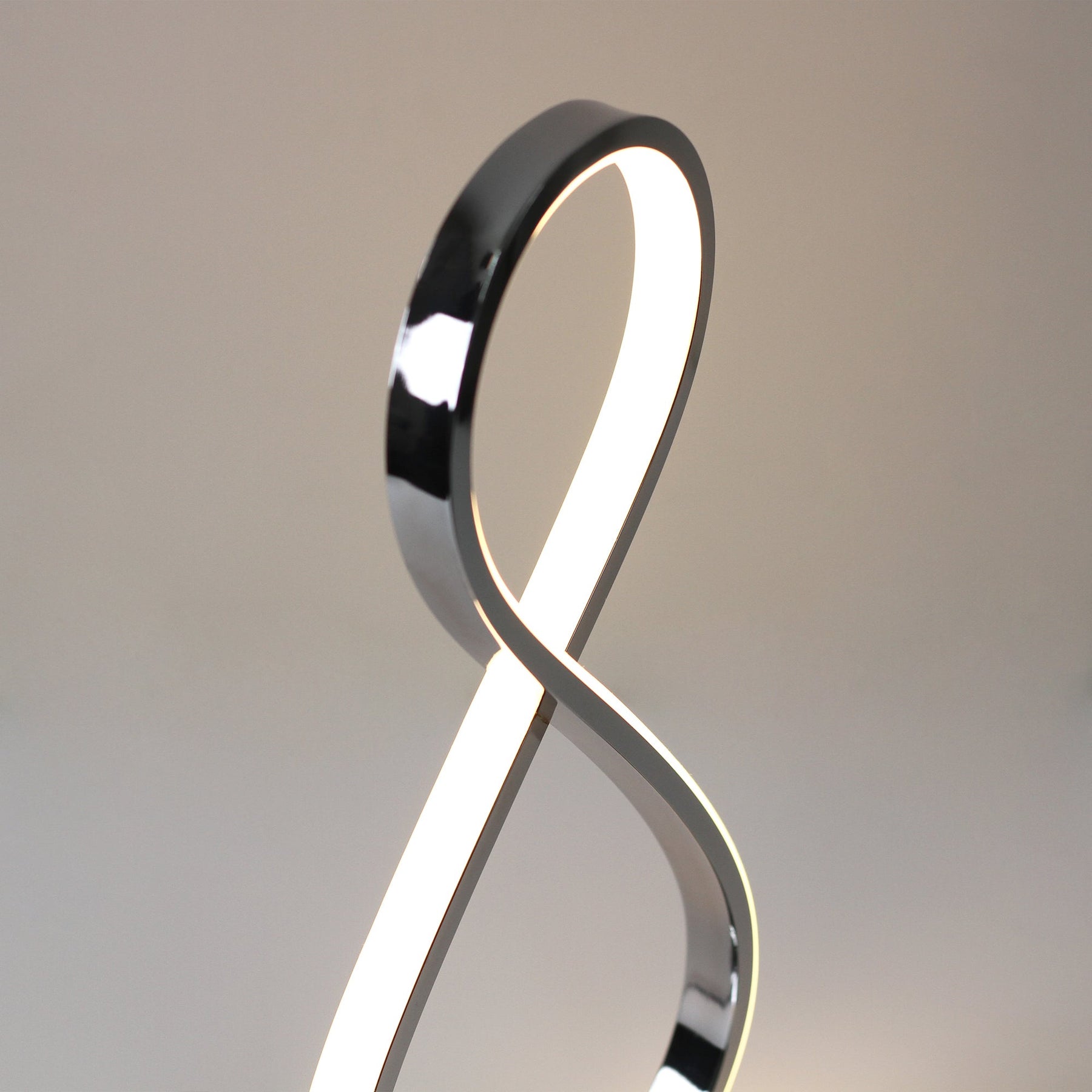 Infinite LED Table Lamp – Chrome Metal Base 36cm, 560lm
