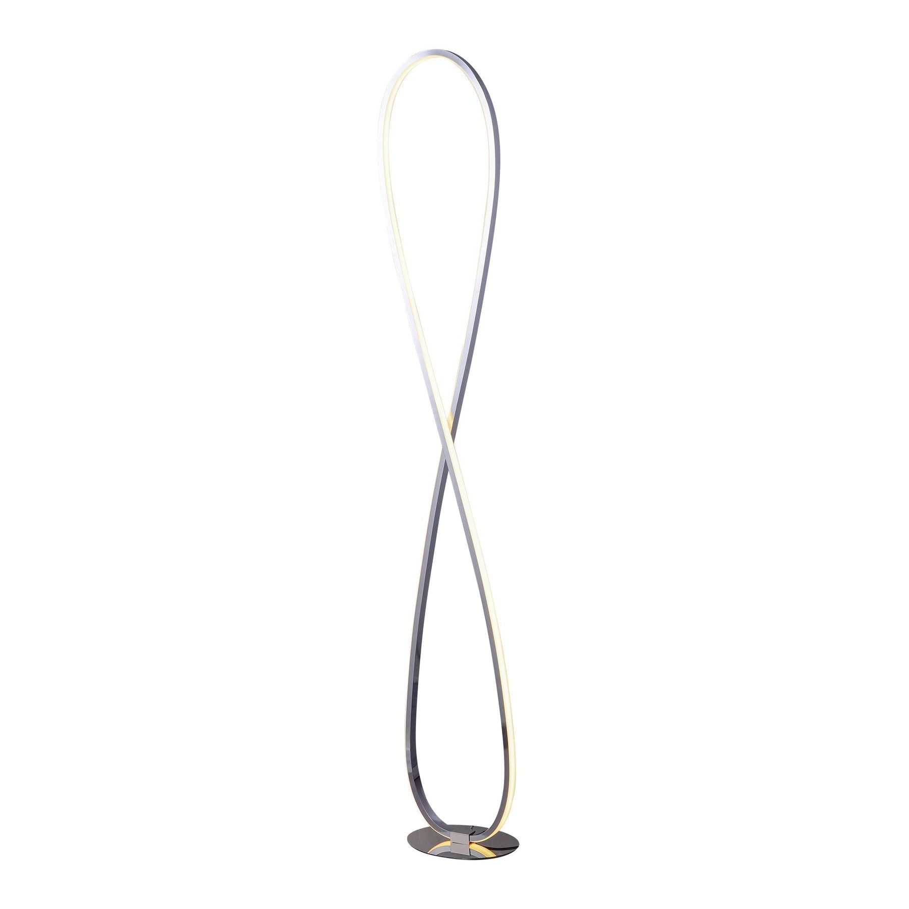 Infinite LED Floor Lamp – Chrome Metal Base 130cm, 870lm