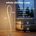 Infinite LED Floor Lamp – Chrome Metal Base 130cm, 870lm