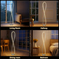 Infinite LED Floor Lamp – Chrome Metal Base 130cm, 870lm