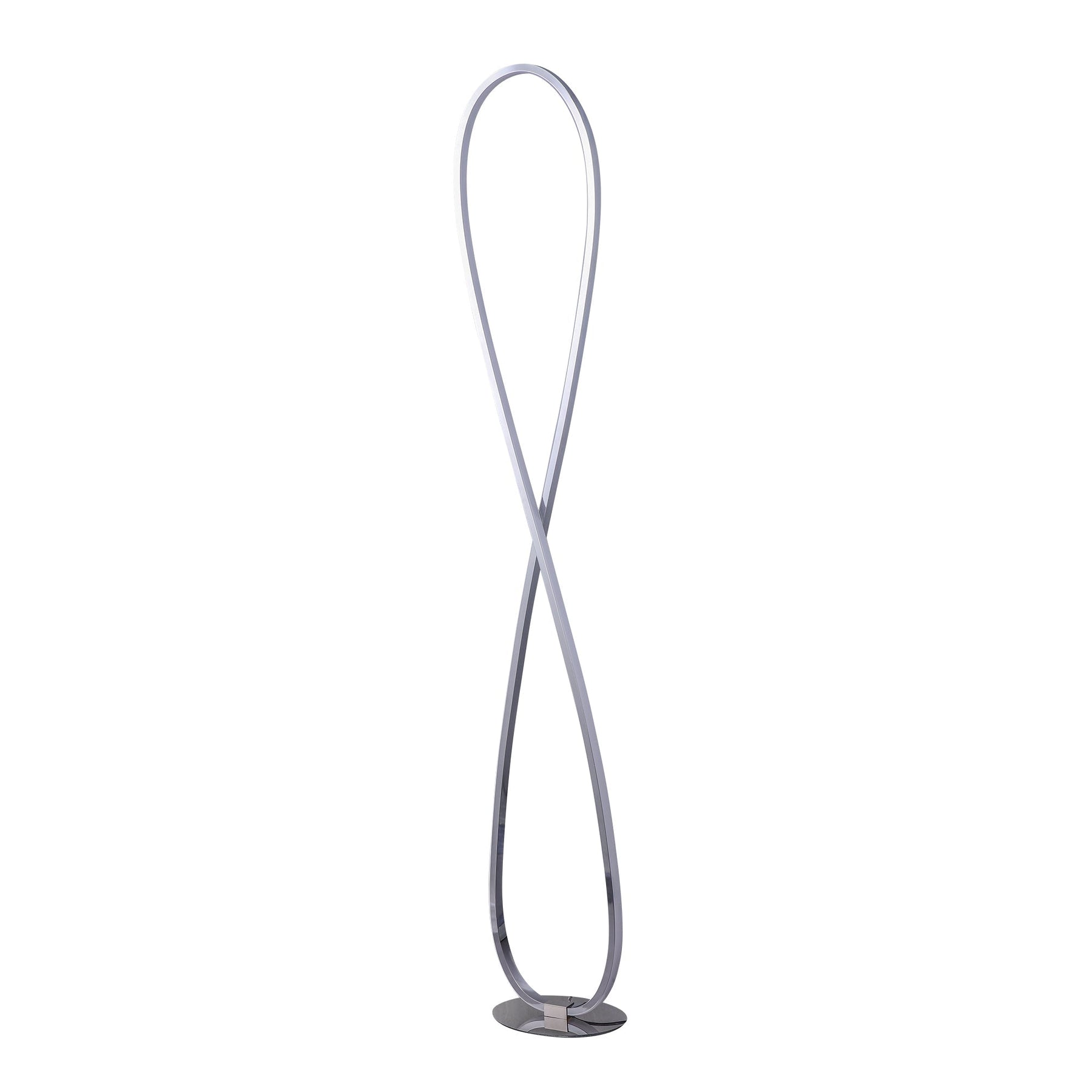 Infinite LED Floor Lamp – Chrome Metal Base 130cm, 870lm