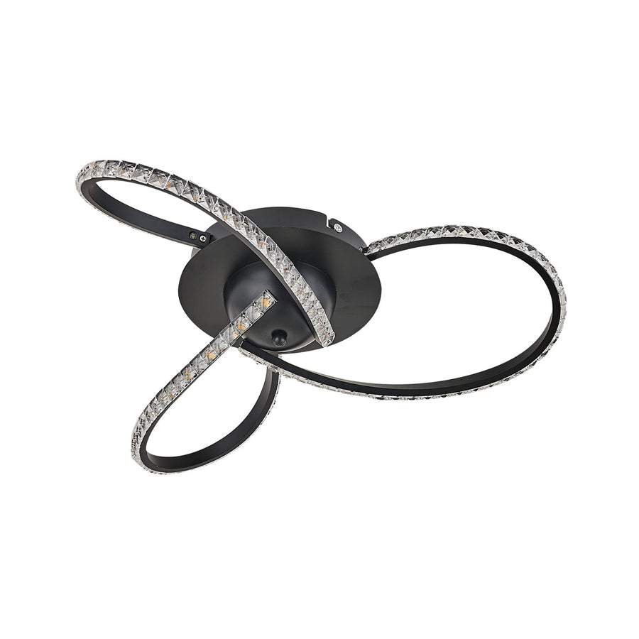 Lexi Lighting Irie Dimmable 3 Light LED Ceiling Light 20W - Black