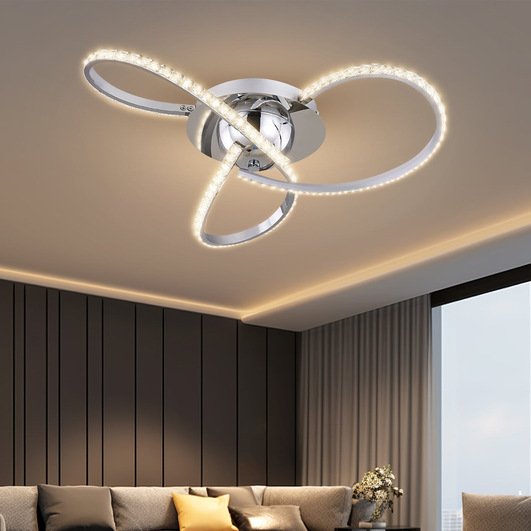 Lexi Lighting Irie Dimmable 3 Light LED Ceiling Light 20W - Chrome