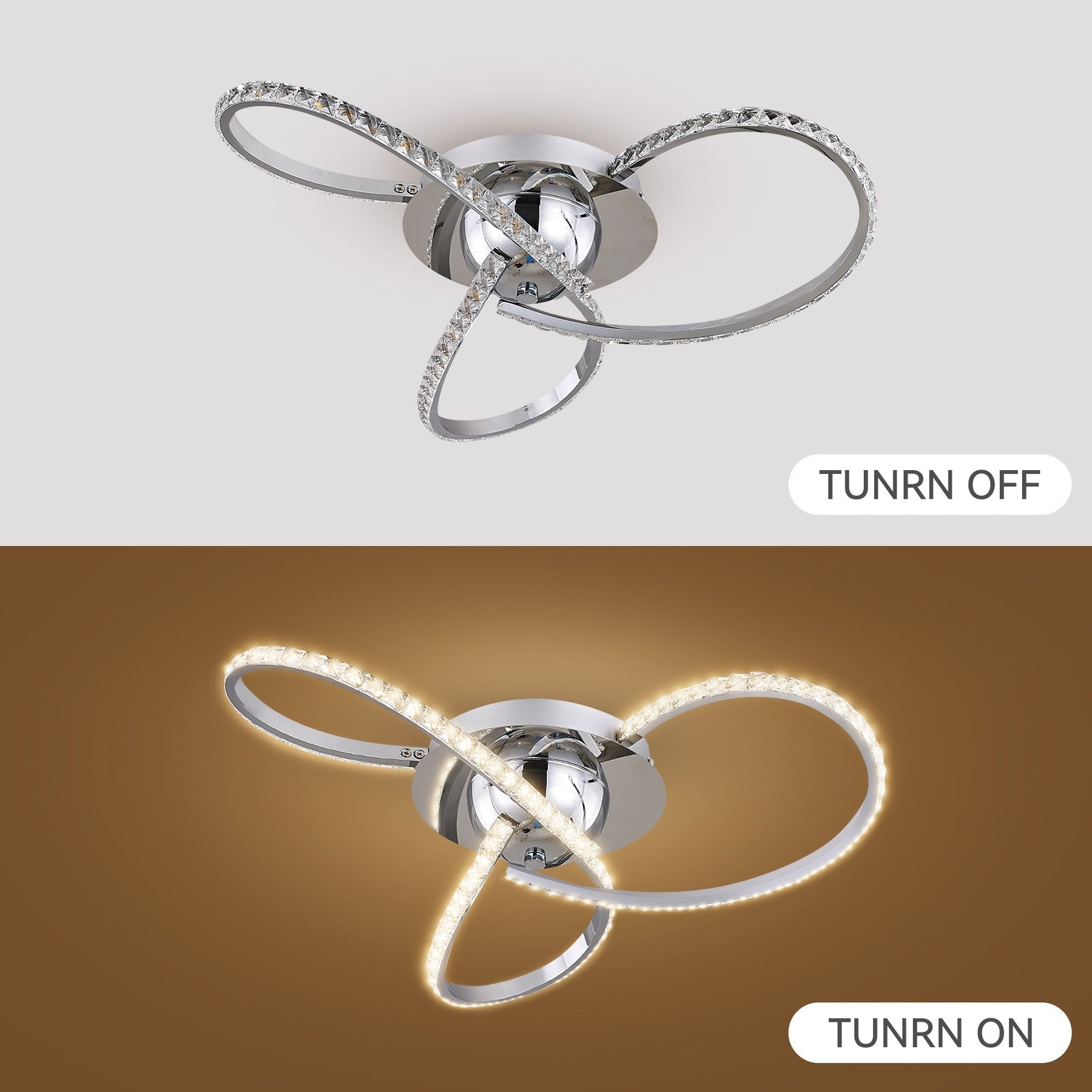 Lexi Lighting Irie Dimmable 3 Light LED Ceiling Light 20W - Chrome