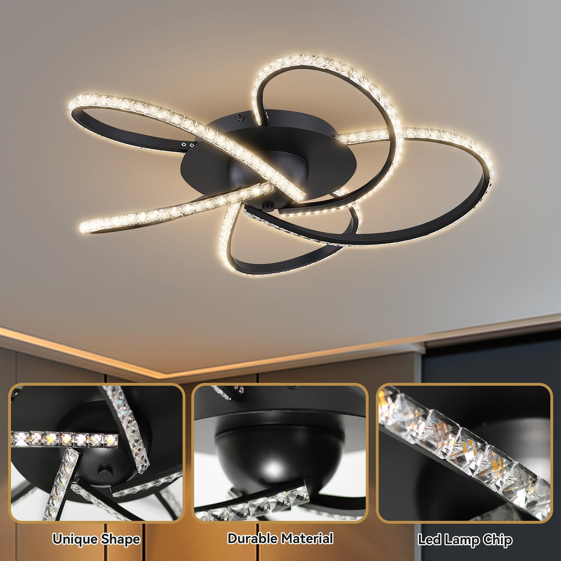 Lexi Lighting Irie Dimmable 5 Light LED Ceiling Light 29W - Black