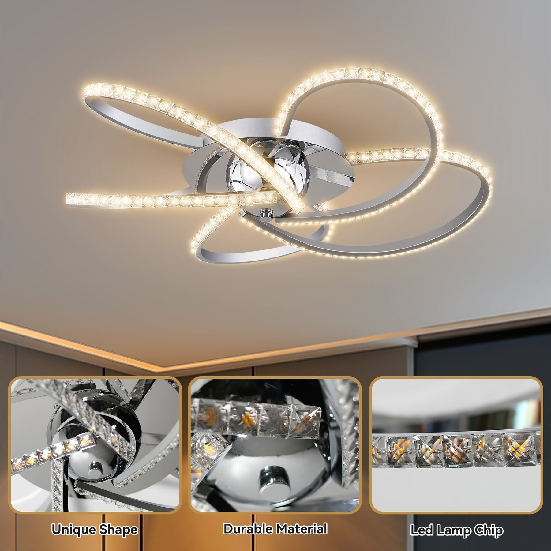 Lexi Lighting Irie Dimmable 5 Light LED Ceiling Light 29W - Chrome