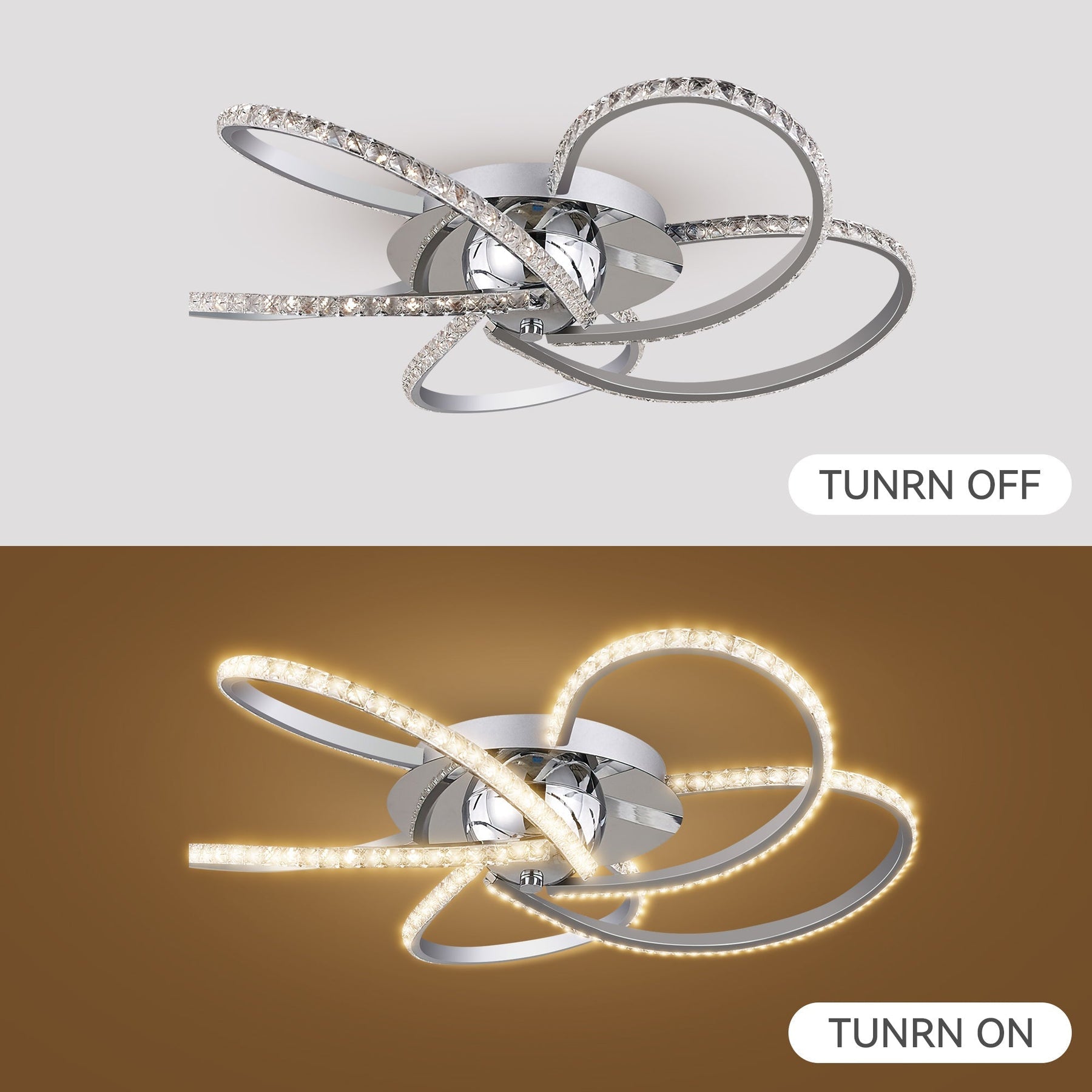 Lexi Lighting Irie Dimmable 5 Light LED Ceiling Light 29W - Chrome