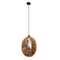 Lexi Lighting Moravian Glass Oval Pendant Light with Speckled Shade - Chrome