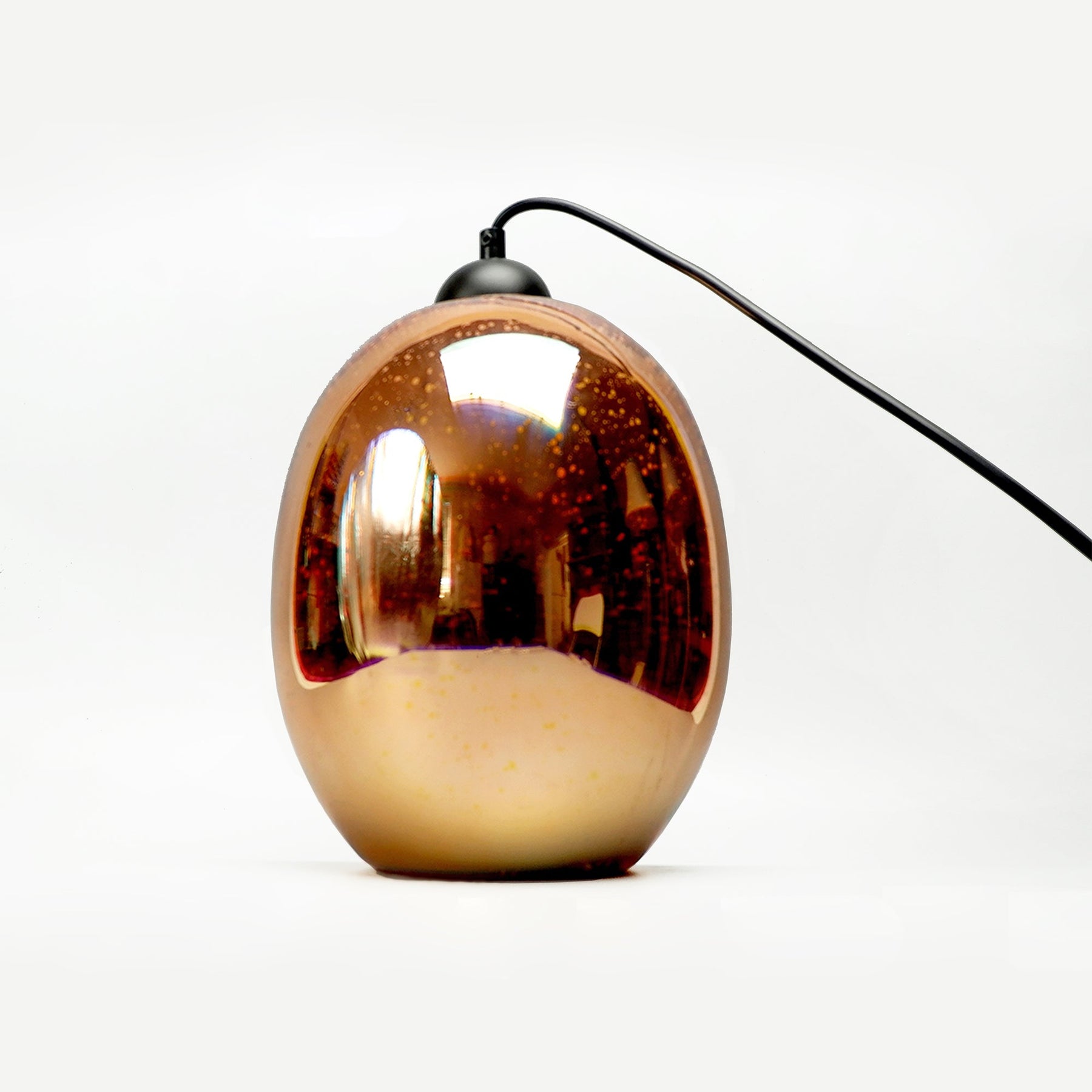 Lexi Lighting Moravian Glass Oval Pendant Light with Speckled Shade - Chrome
