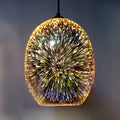 Lexi Lighting Moravian Glass Oval Pendant Light with Speckled Shade - Chrome