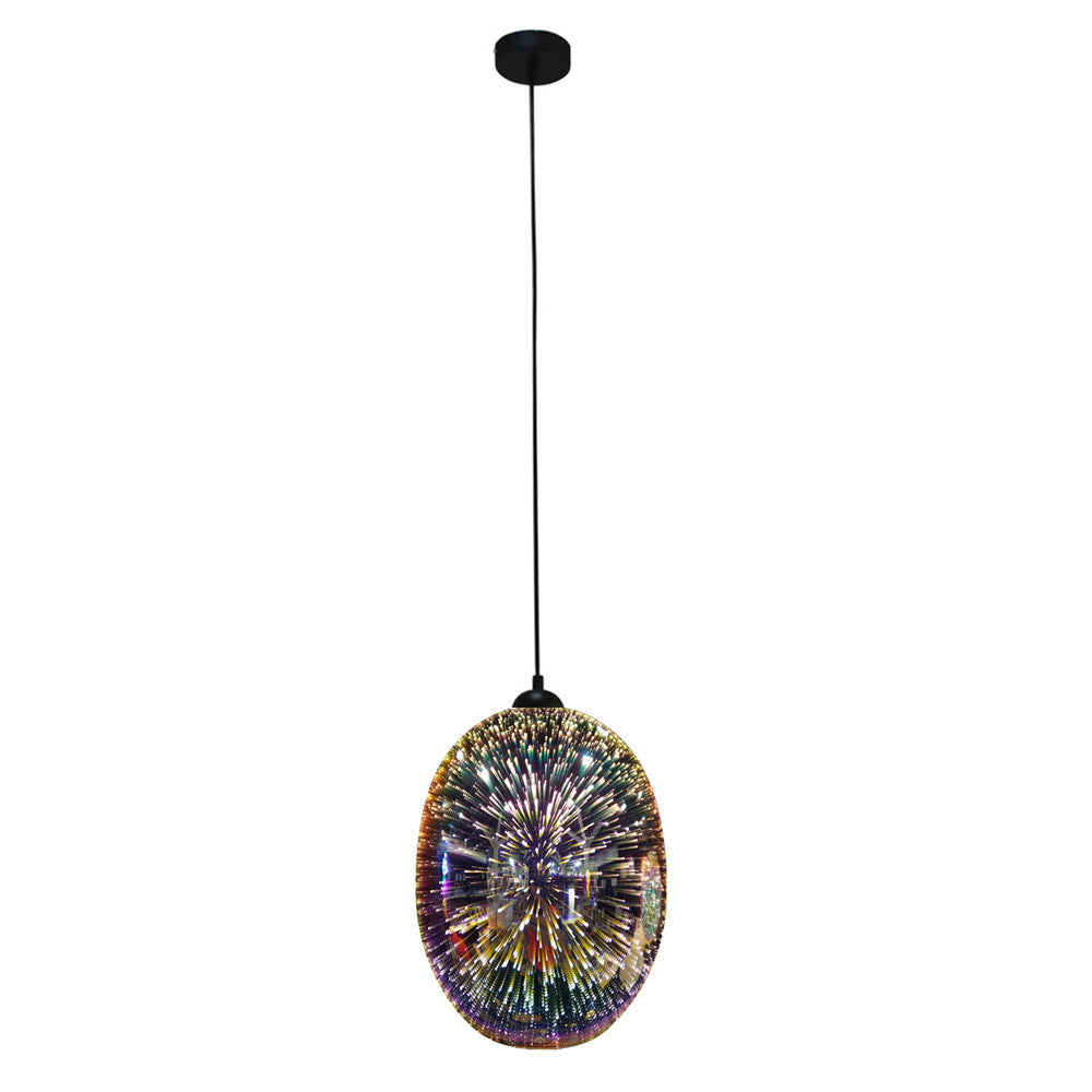 Lexi Lighting Moravian Glass Oval Pendant Light with Speckled Shade - Copper
