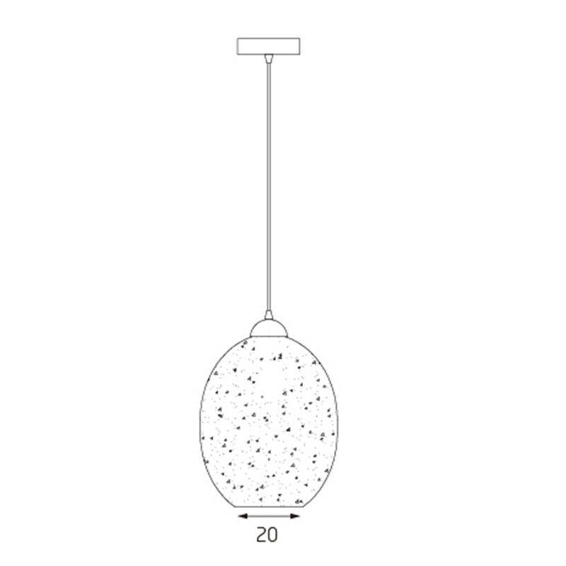 Lexi Lighting Moravian Glass Oval Pendant Light with Speckled Shade - Copper