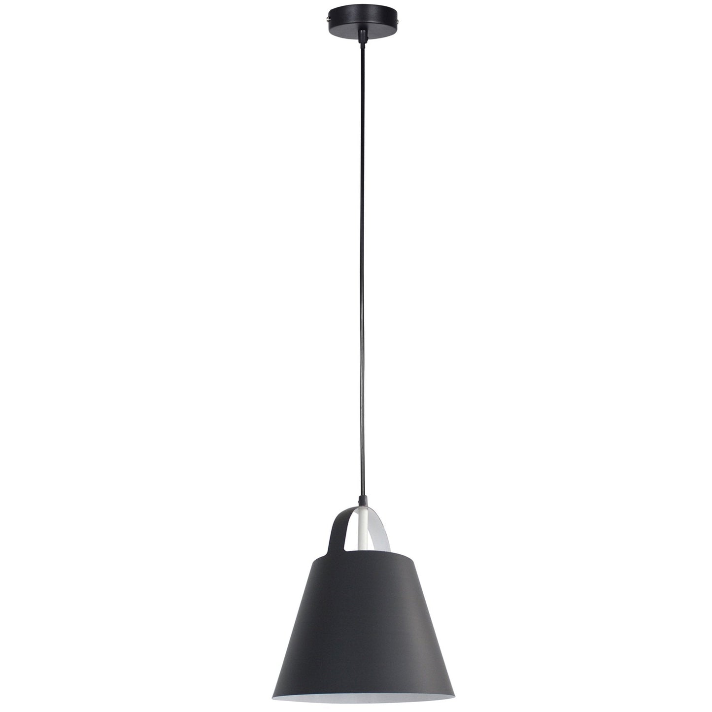 Clark Pendant Light - Black, 22cm Shade, 150cm Cable, Modern Design