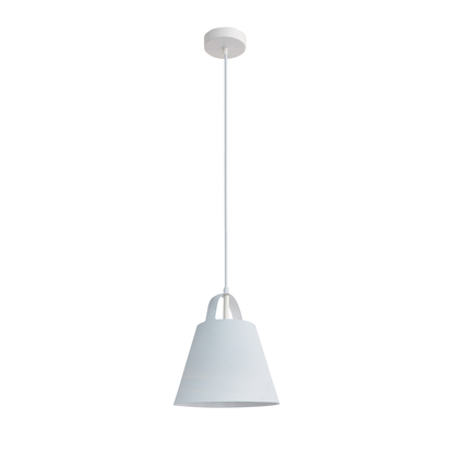 Clark Pendant Light - White, 22cm Shade, 150cm Cable, Modern Design