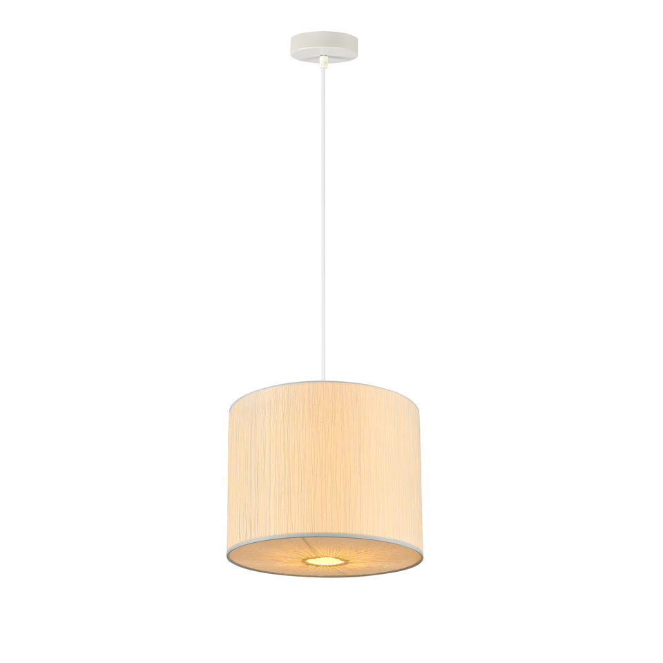 Ingrid Pendant Light - Small 25x25x170 cm, White Paper & Fabric, E27