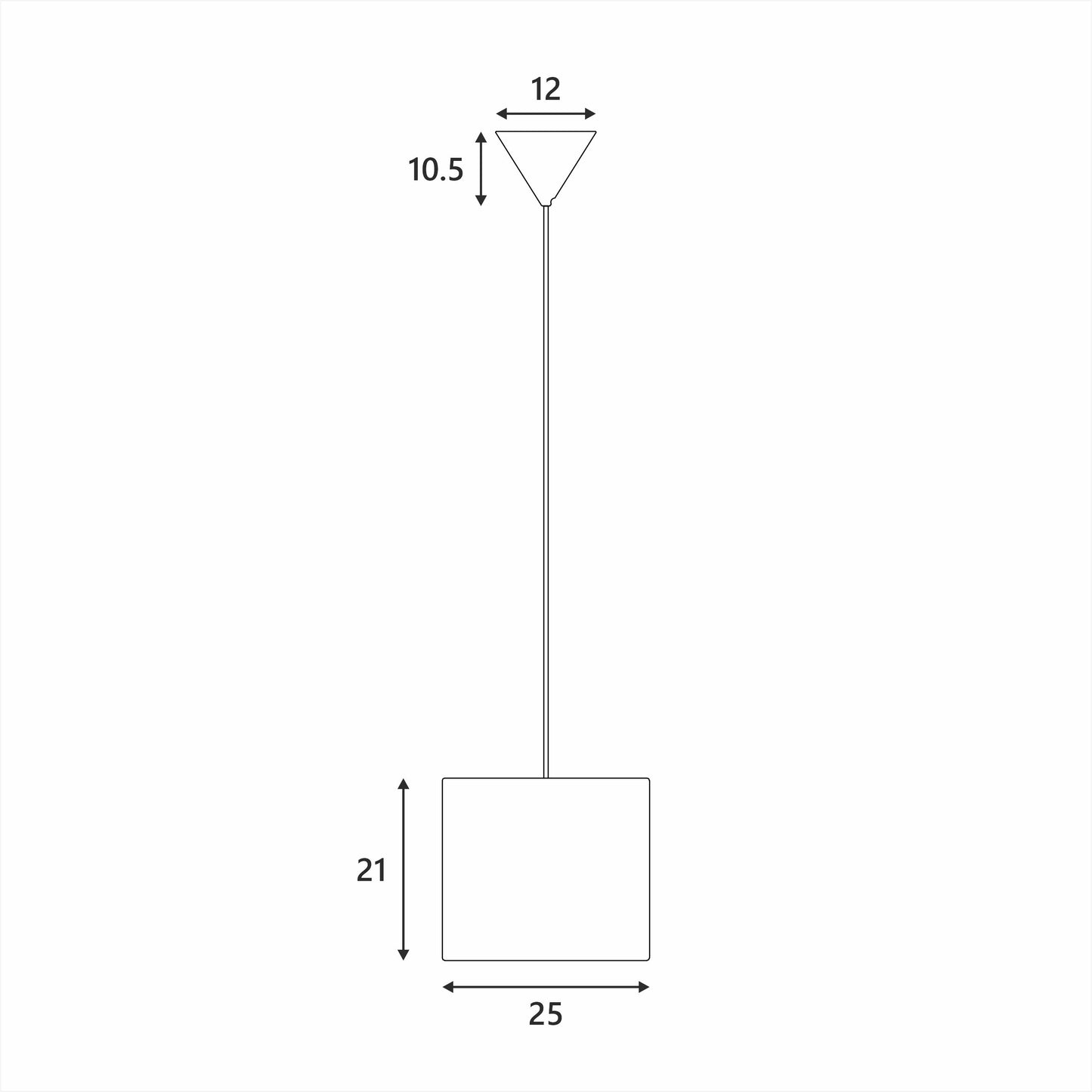 Ingrid Pendant Light - Small 25x25x170 cm, White Paper & Fabric, E27