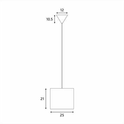Ingrid Pendant Light - Small 25x25x170 cm, White Paper & Fabric, E27