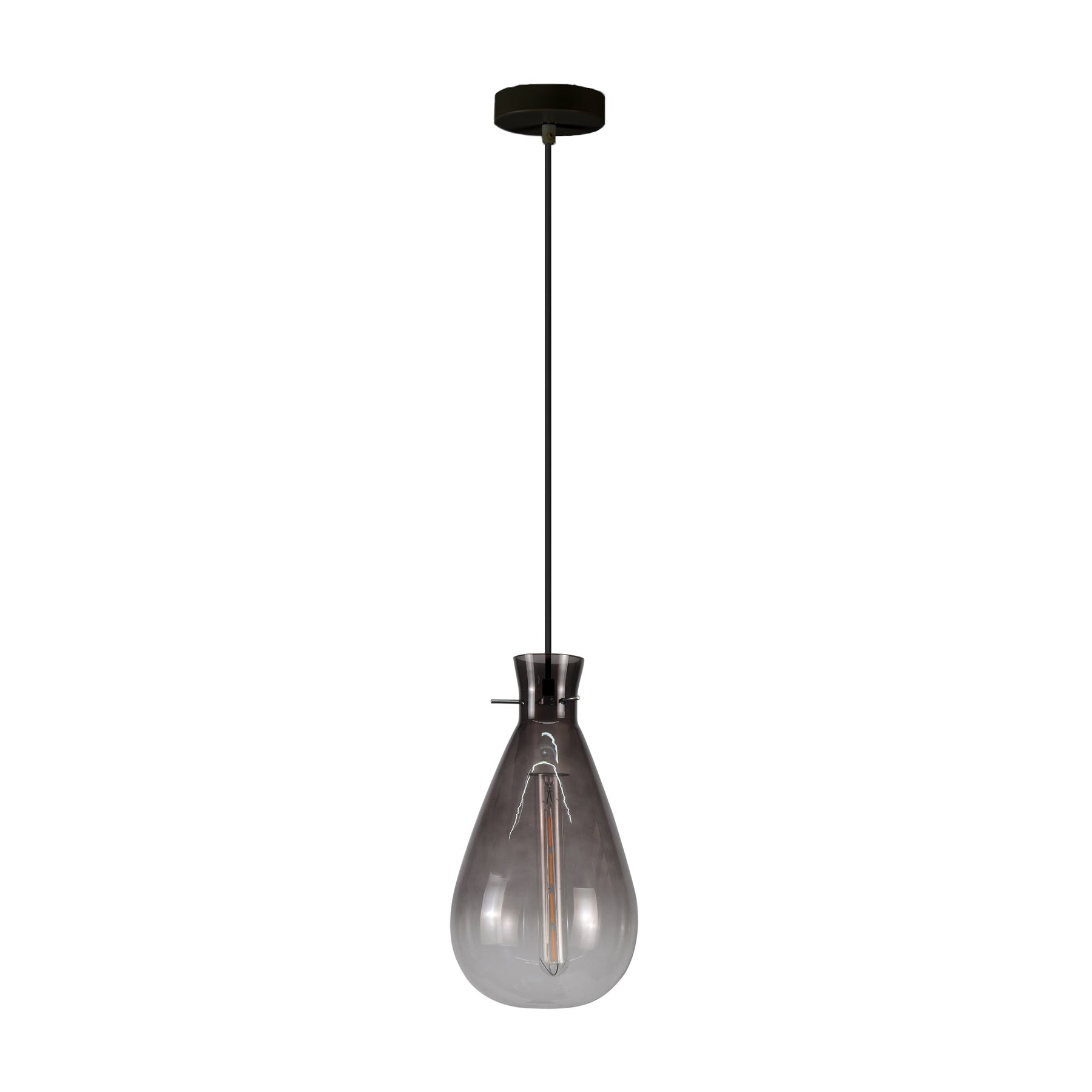 Orson Pendant Light - Grey Glass, E27 Max 60W, 18x18x180cm - SuperSaverAU - view 1