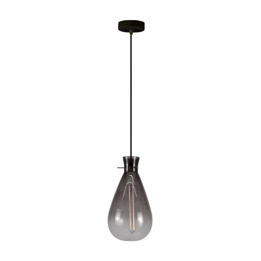 Orson Pendant Light - Grey Glass, E27 Max 60W, 18x18x180cm