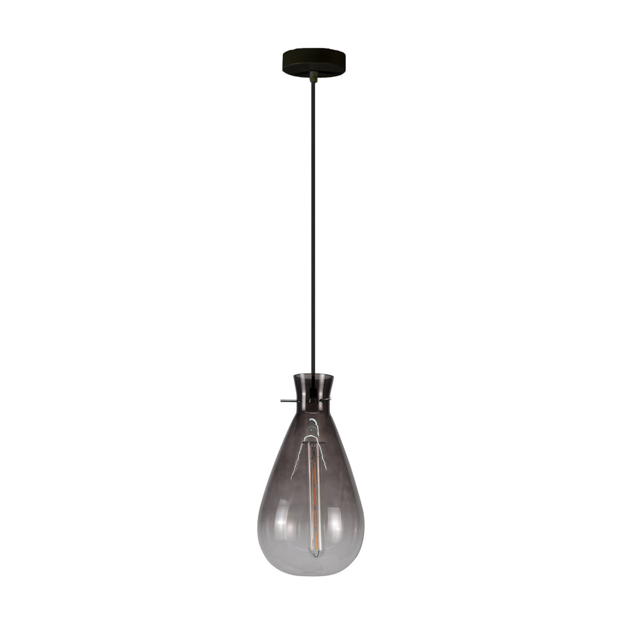 Orson Pendant Light - Grey Glass, E27 Max 60W, 18x18x180cm - SuperSaverAU - view 1