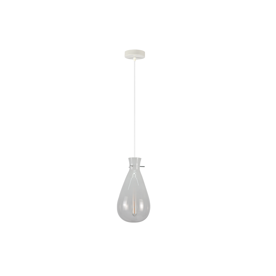 Orson Pendant Light - White, Glass, E27 Max 60W, 18x18x180cm - SuperSaverAU - view 1