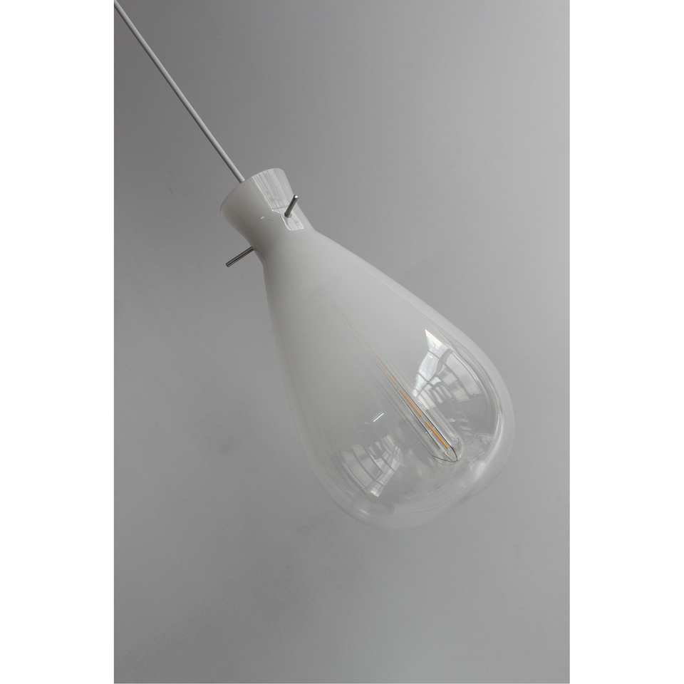 Orson Pendant Light - White, Glass, E27 Max 60W, 18x18x180cm