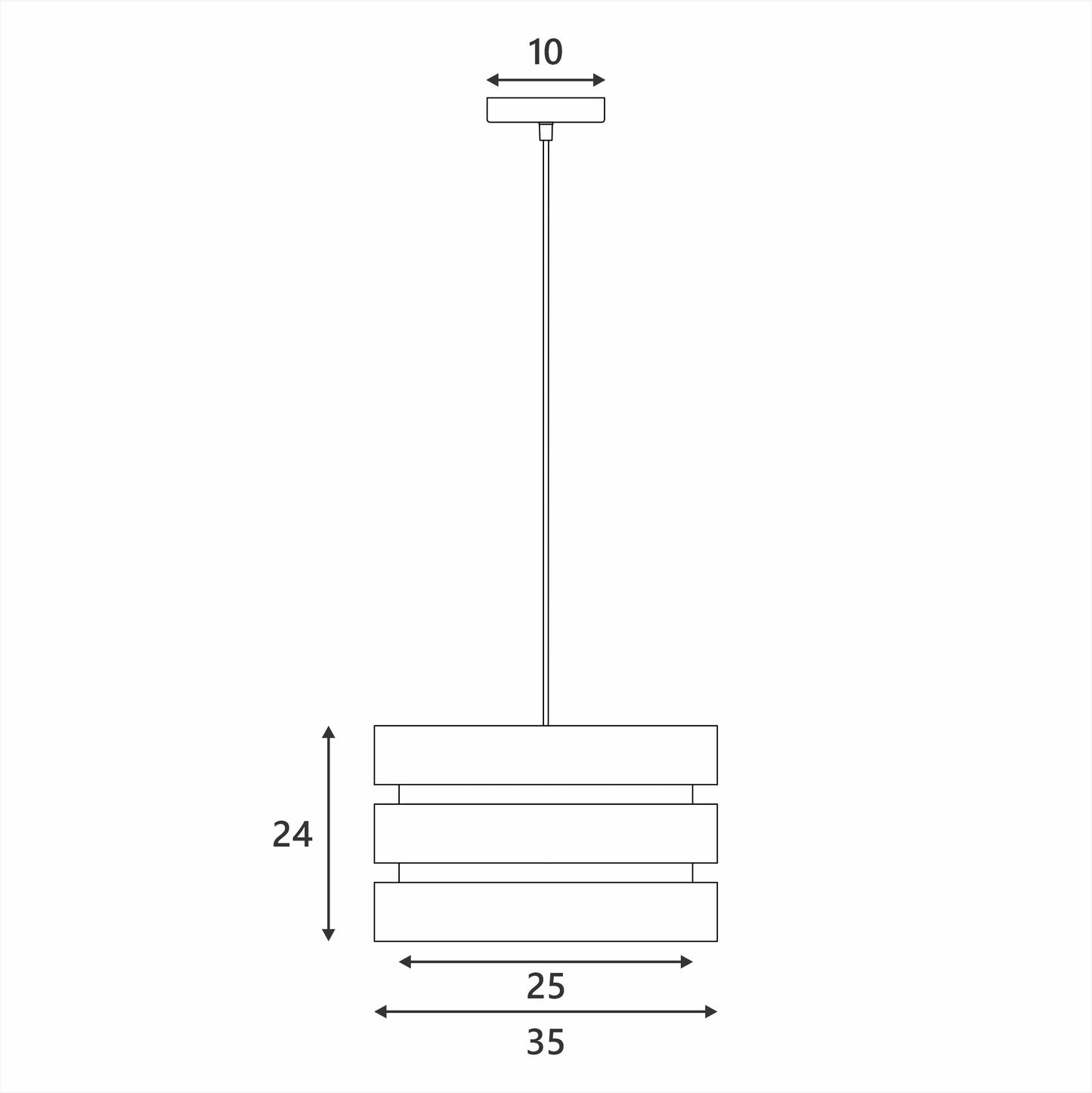 Trio Pendant Light - White, D35 x H24 cm, Elegant 3-Tier Design