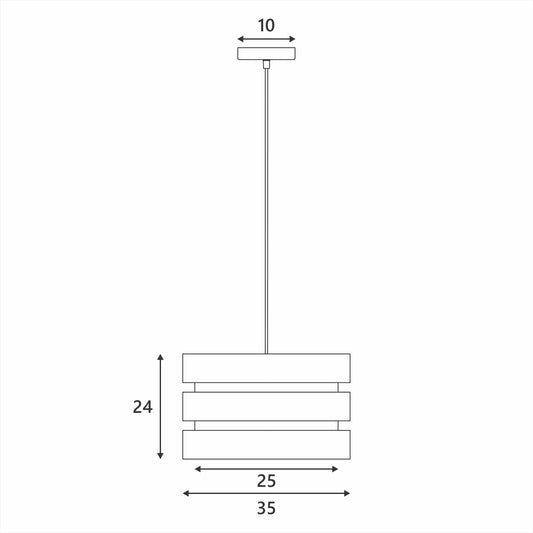 Trio Pendant Light - White, D35 x H24 cm, Elegant 3-Tier Design