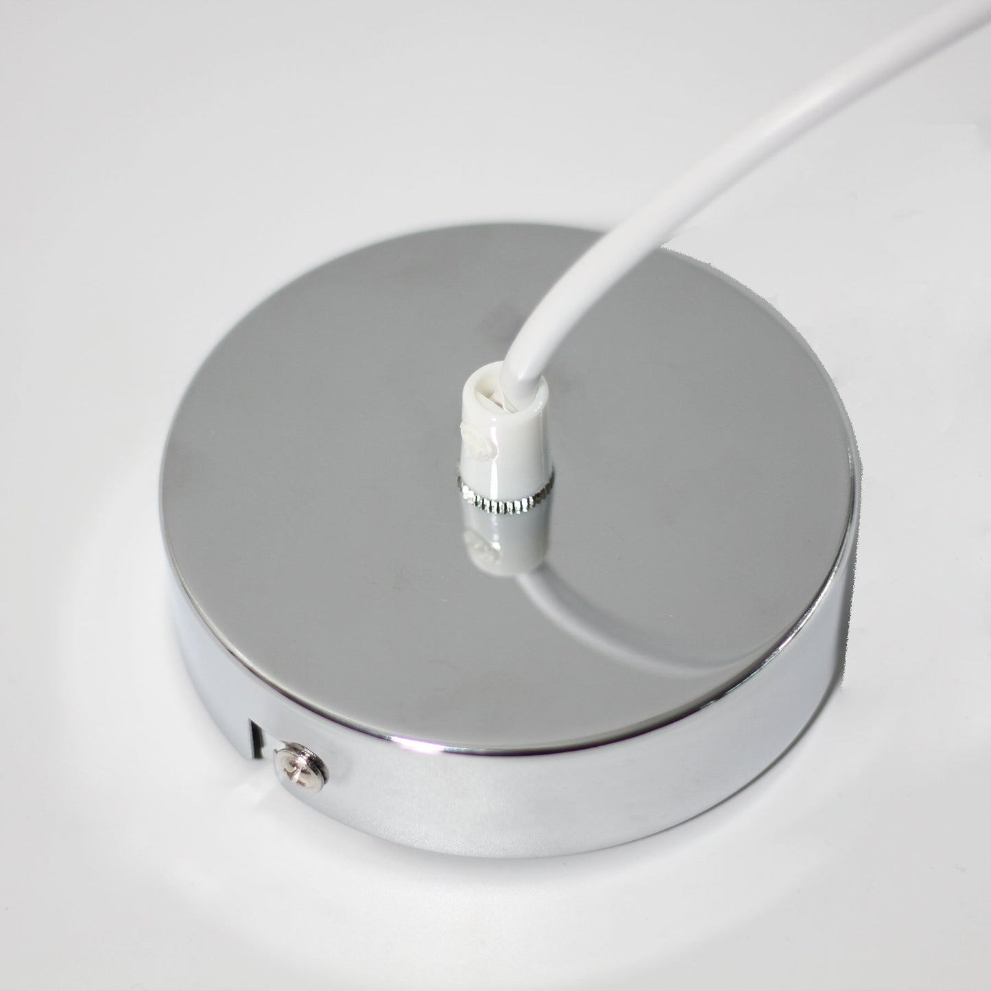 Annika Glass Pendant Light - Chrome & Opal, H 170cm x L 19cm x W 19cm, Frosted Shade