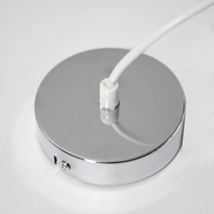 Annika Glass Pendant Light - Chrome & Opal, H 170cm x L 19cm x W 19cm, Frosted Shade