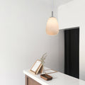 Briella Glass Pendant Light - Chrome & Opal, H 170cm x L 23cm x W 23cm - SuperSaverAU - view 1