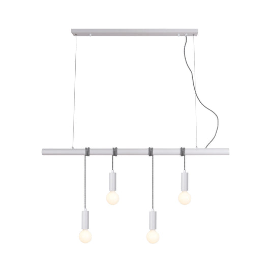 Bikkel Four Light Pendant - White, H 210cm x L 120cm, Adjustable Heights